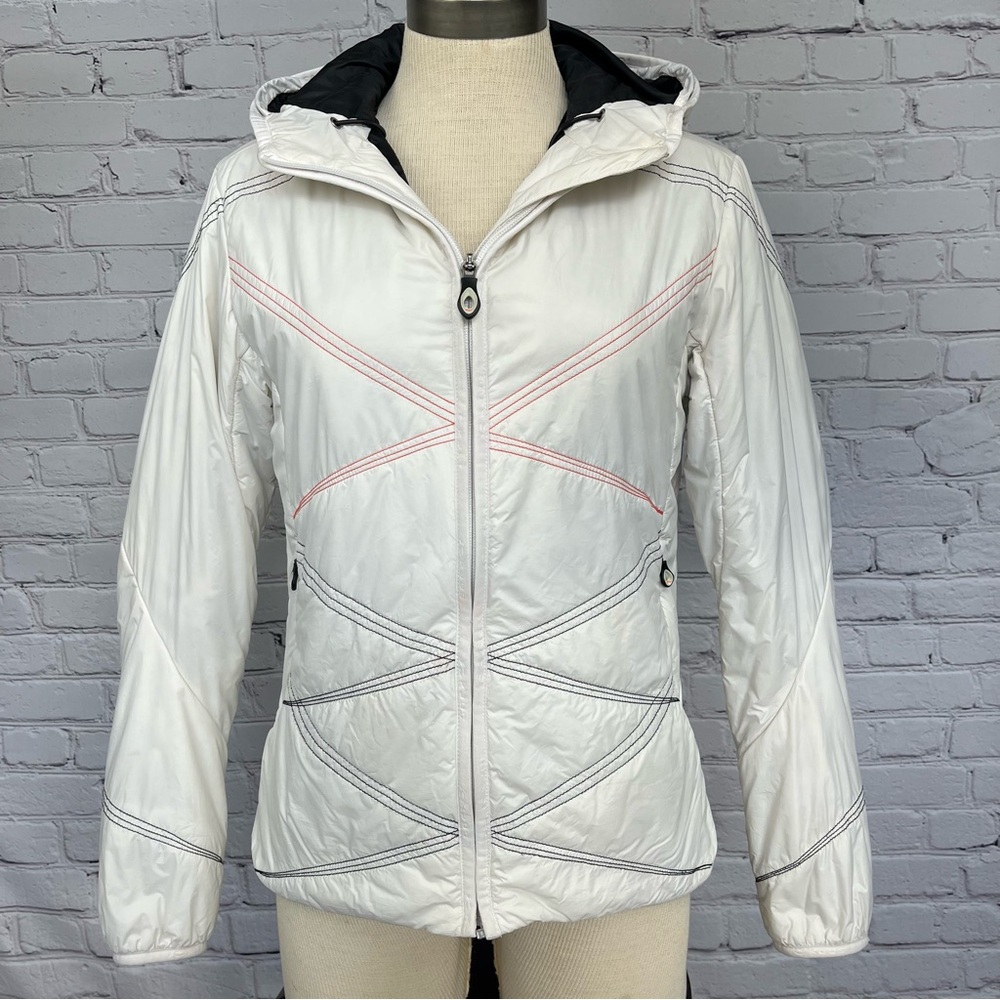KJUS Women's Primaloft Lightweight Full Zip Quilted Hooded Jacket White Sz S/M